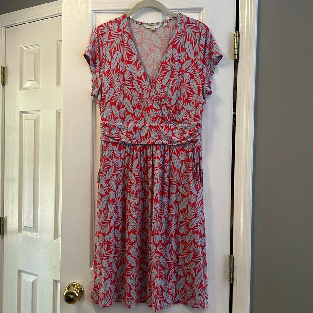 Boden Dress 10P red and blue with pockets - Picture 1 of 5